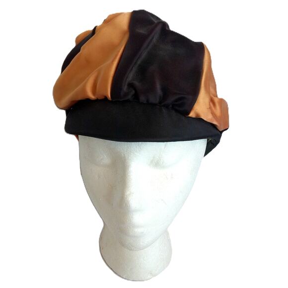 Vintage Satin Swirl Mod Turban Style Hat Cap Rhinestone Detail - Picture 8 of 15